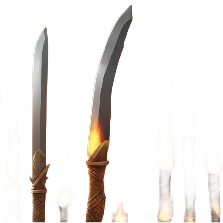 Flaming Wooden sword emoji