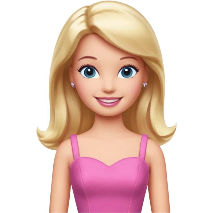 barbie wear pink dress emoji