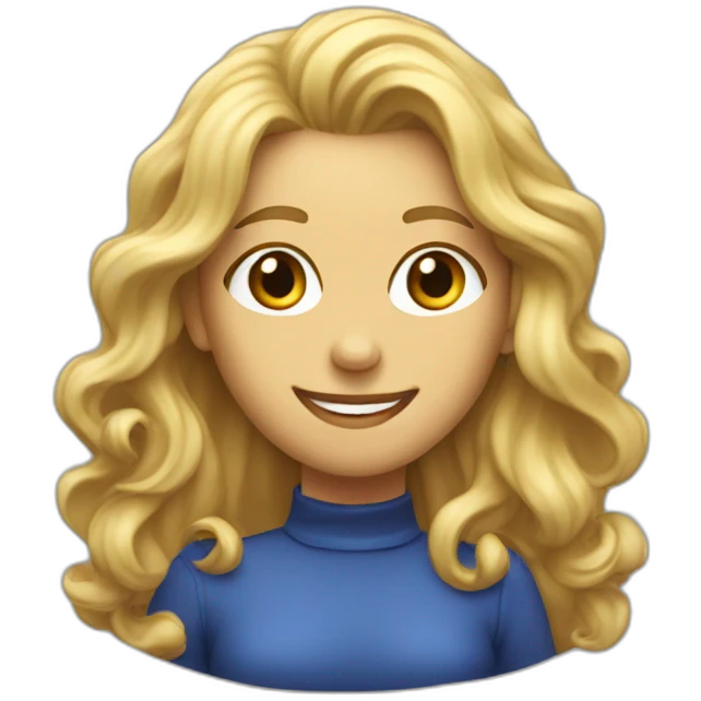 a woman with long blonde wavy hard handing uno reverse card looking happy emoji