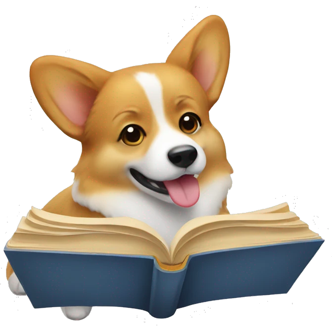 Corgi with book emoji
