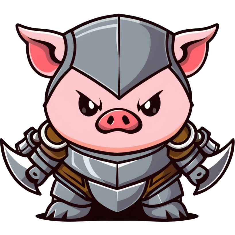 angry Minecraft baby Piglin in leather armor emoji