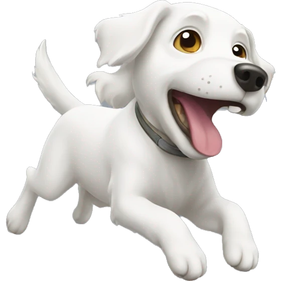 Flying white dog  emoji