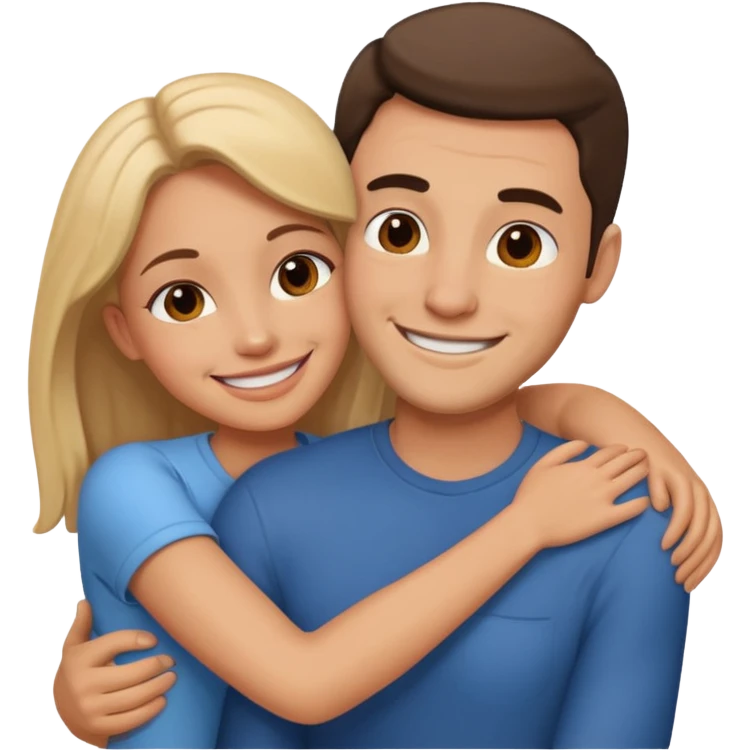 Man hugging woman from behind emoji