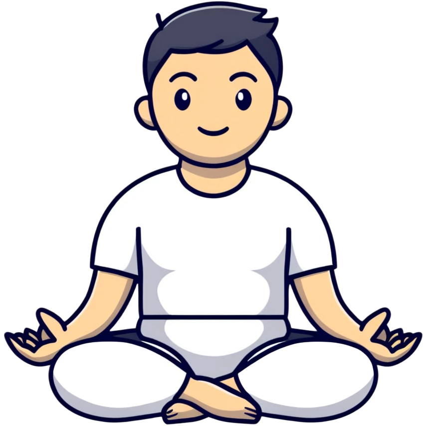 man sitting in lotus position on the ground emoji