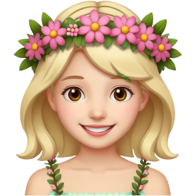 girl with flower crowns emoji