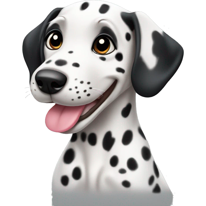 a cute dalmatian puppy sticking out its tongue emoji