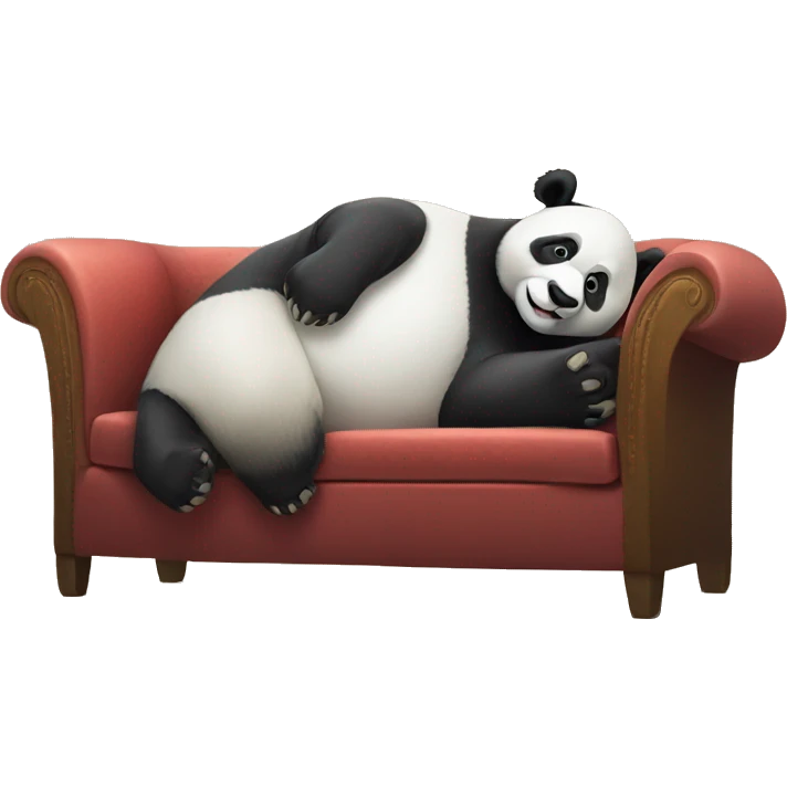 Lazy Panda lying on sofa emoji