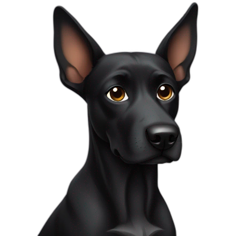 Black dog with long ears emoji