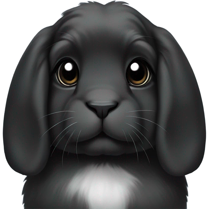 Black holland lop bunny emoji