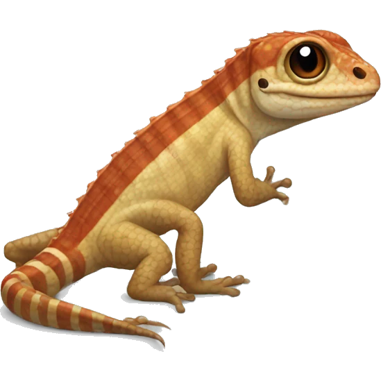Small lizard with reddish stripes and white spots  emoji