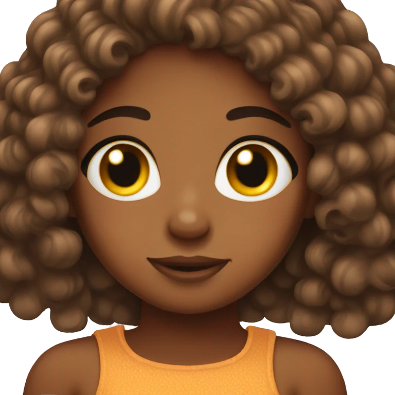 Brown skin girl with freckles  emoji