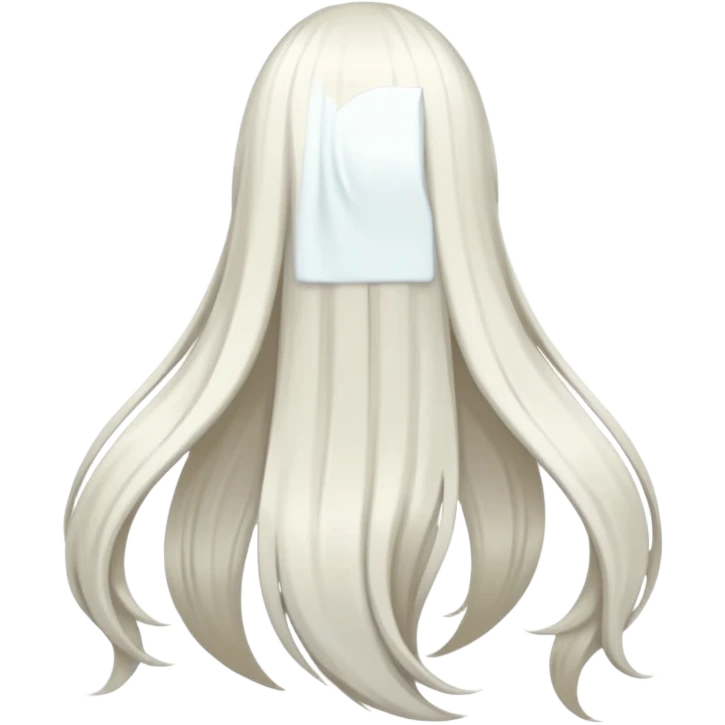 back view of long white hair emoji