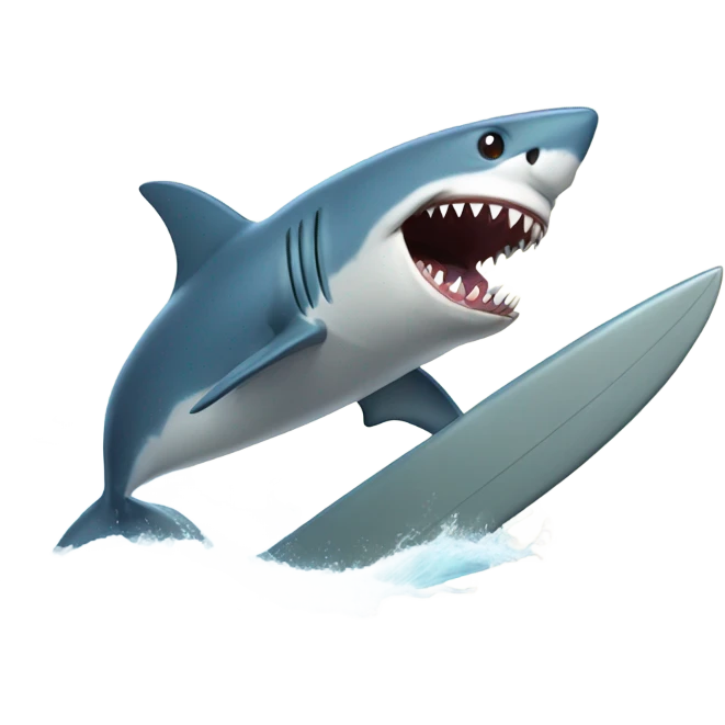 shark surfing emoji