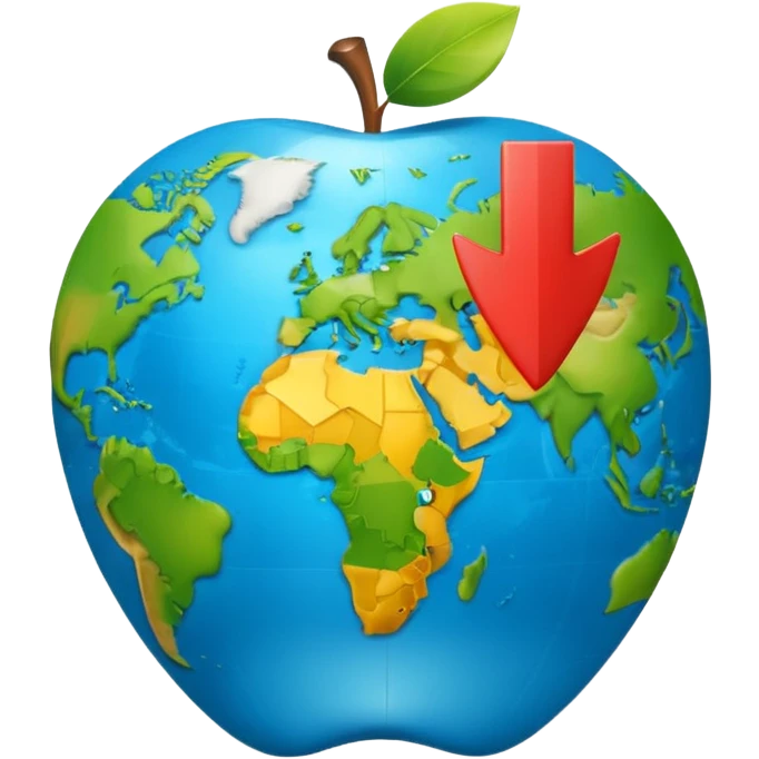 3D globe in Apple emoji style, Germany clearly marked in Europe, arrow pointing from Germany to USA in North America, word 'VPN' in modern bold sans-serif font with lock symbol next to it, smooth gradients, soft shadows, realistic 3D look, no other text, suitable for Instagram Reel emoji