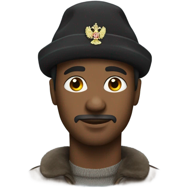Black man with Russian hat on emoji