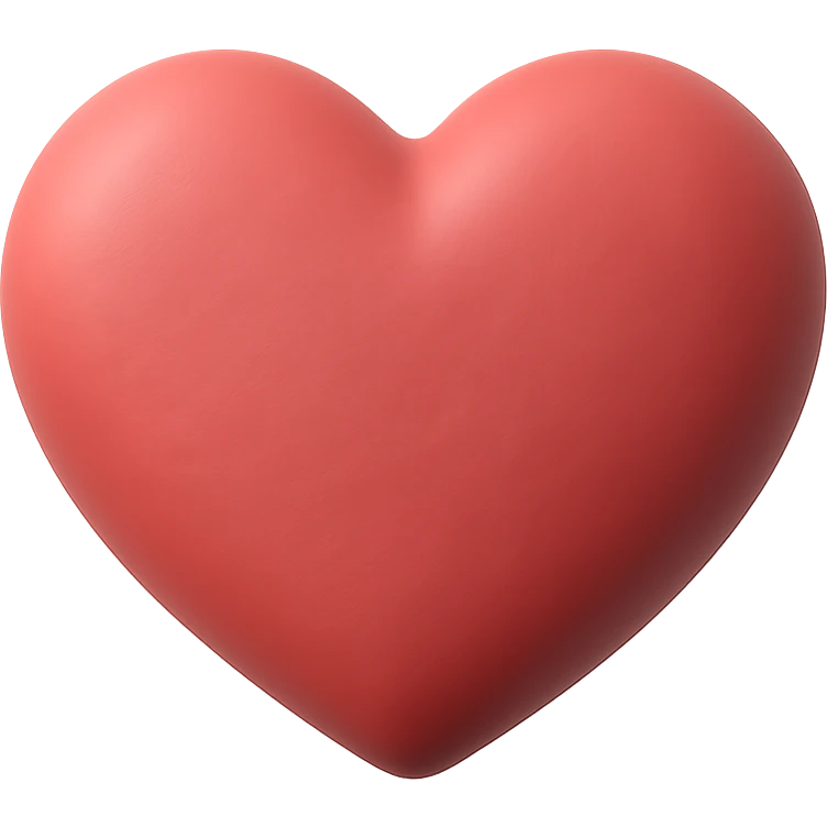 A simple heart shape with smooth, sculpted appearance emoji