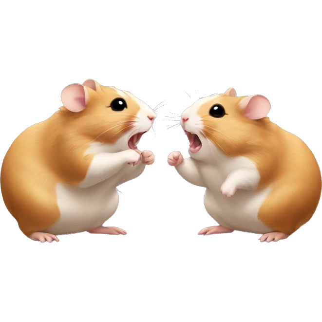 two hamsters fighting emoji