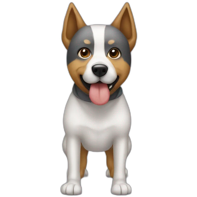 Chien avec un masque emoji