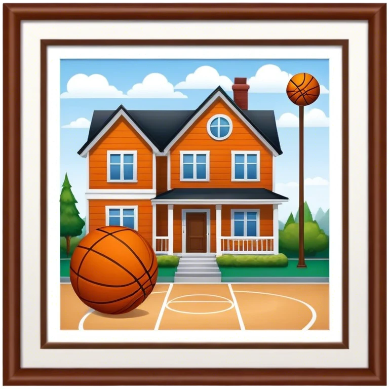 House with basketball theme emoji