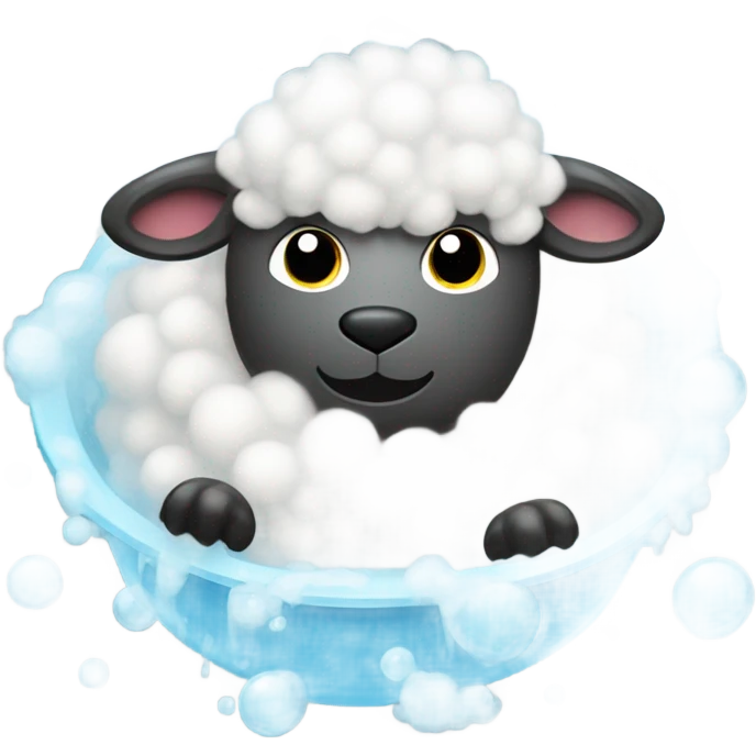 Sheep in bubble bath emoji