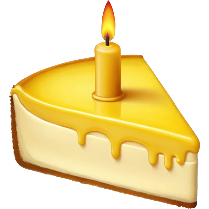 triangle lemon cheesecake on red birthday candle emoji
