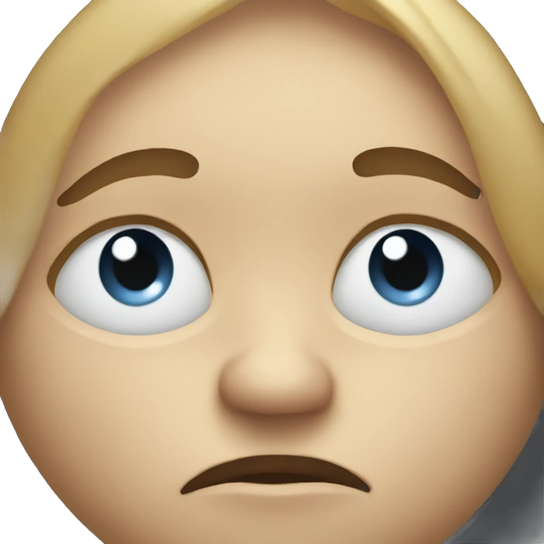 Emoji giving the side eye with the right eye being bigger emoji
