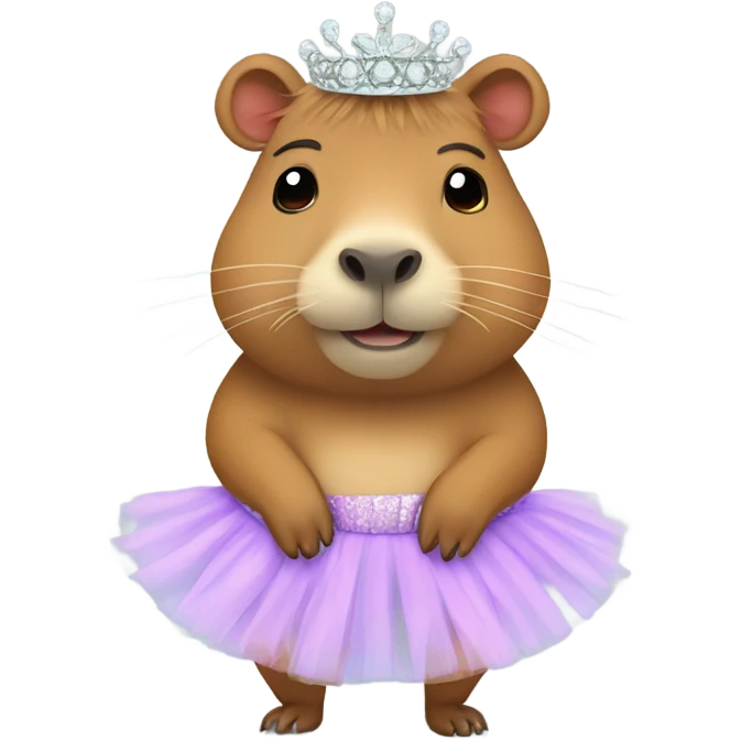 capybara wearing a tutu on and tiara  emoji