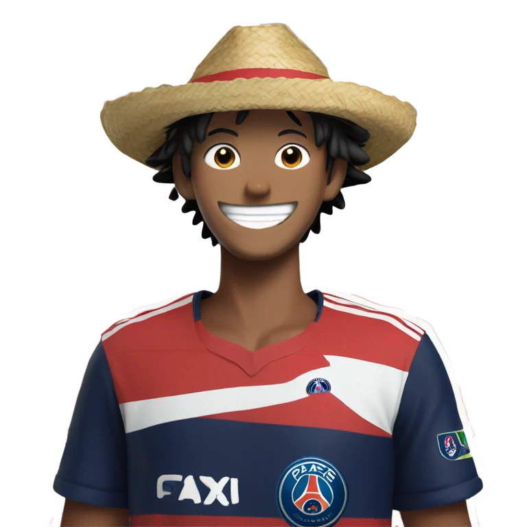 Luffy with psg jersey emoji