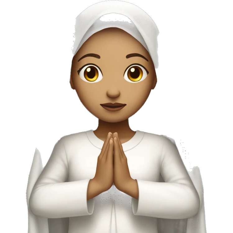 Light skin girl praying with white veil  emoji