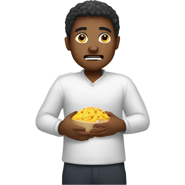 Person grabbing stomach from hunger emoji