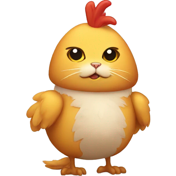 Cat in a chicken costume emoji