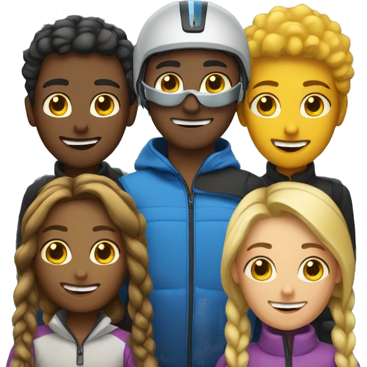 3 group of friends yellw ski emoji