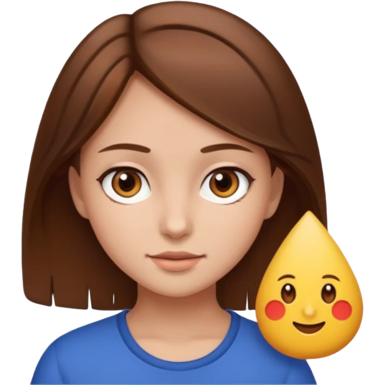 Girl with brown hair brown eyes emoji