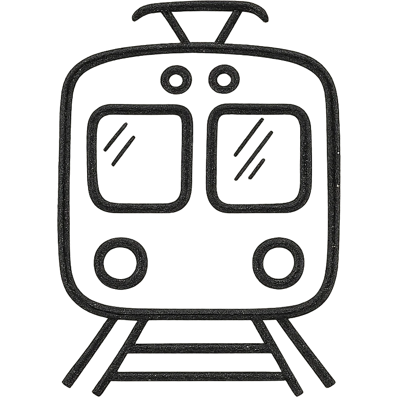 a hand drawn subway train emoji