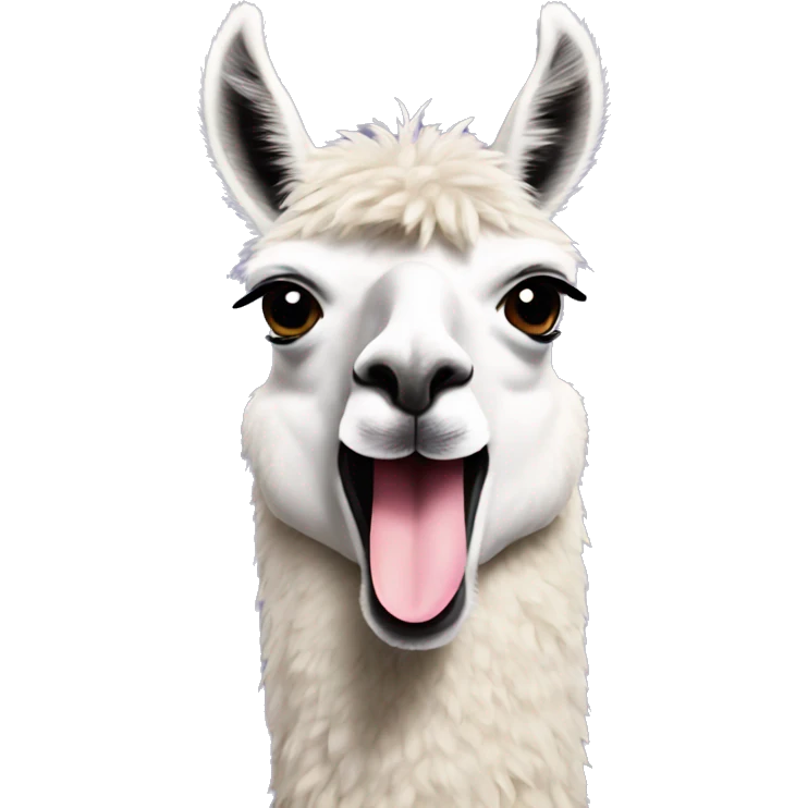 llama with tongue sticking out emoji