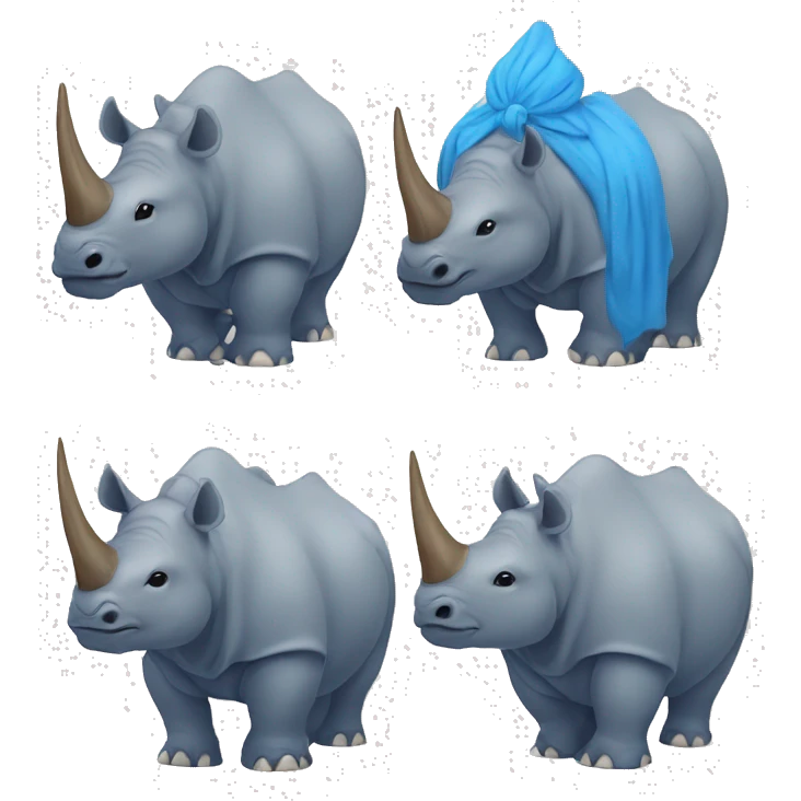 Sikh one horned rhino with blue joodi  emoji