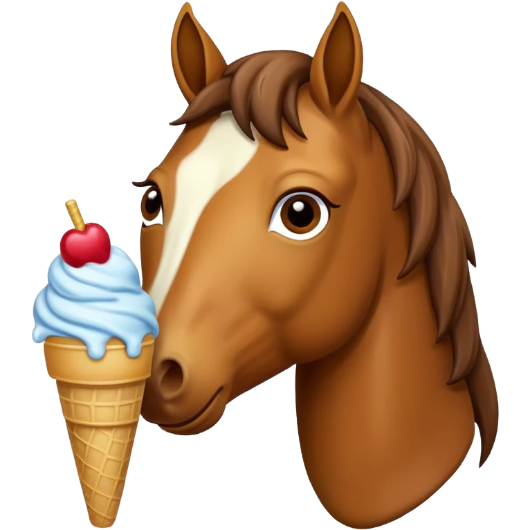 Pferd isst ein Eis emoji