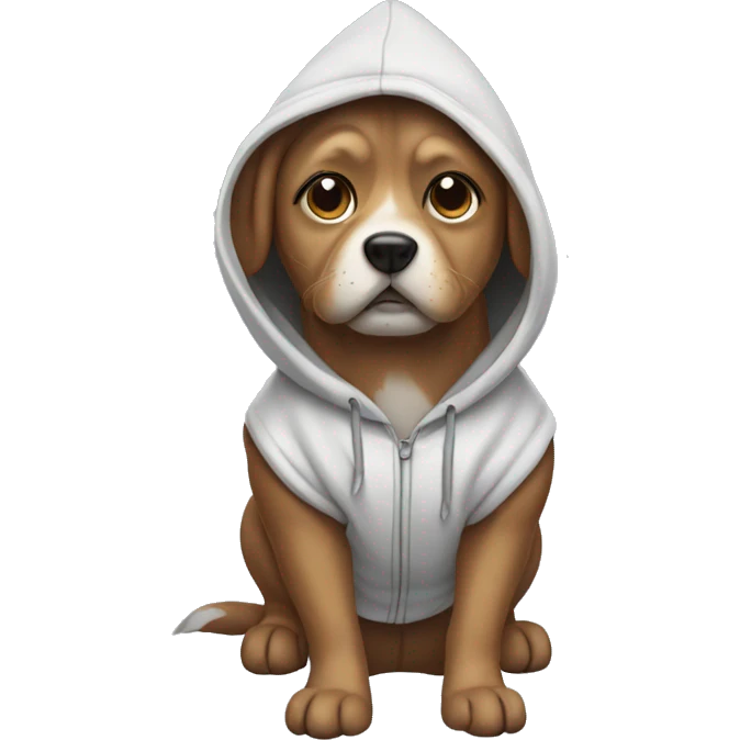 Dog wearing hoodie emoji