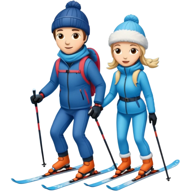 a couple skiing  emoji