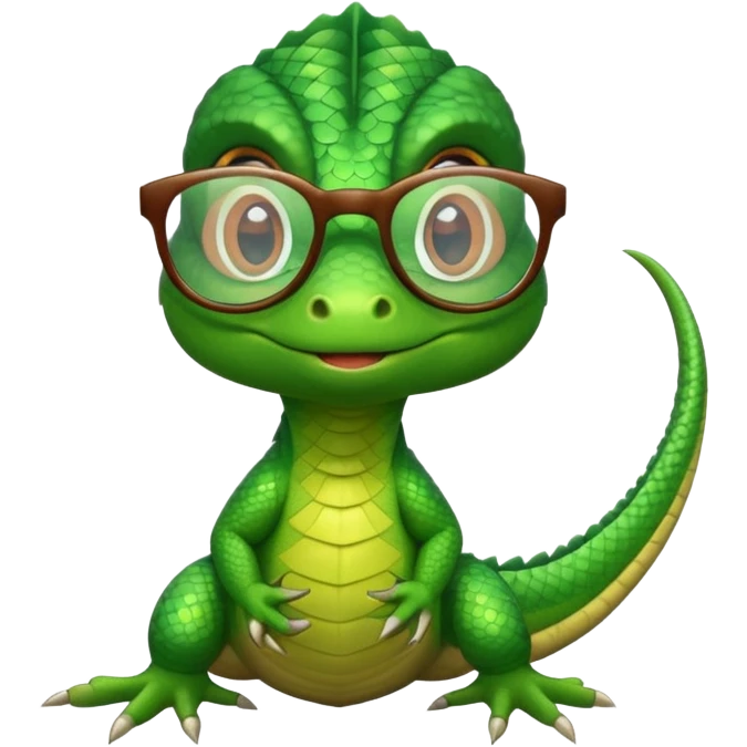 lizard wearing glasses emoji