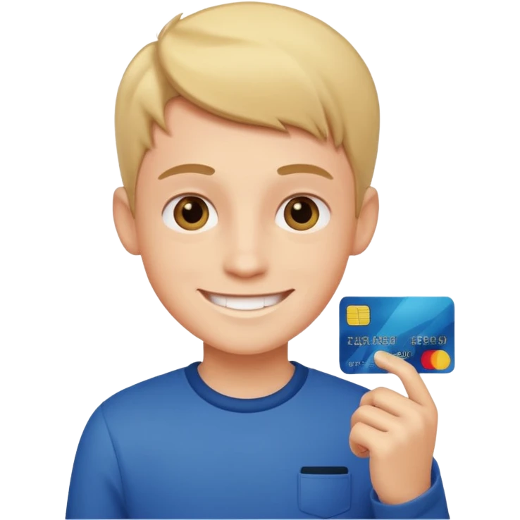 پسر کارت بانکی به دست emoji