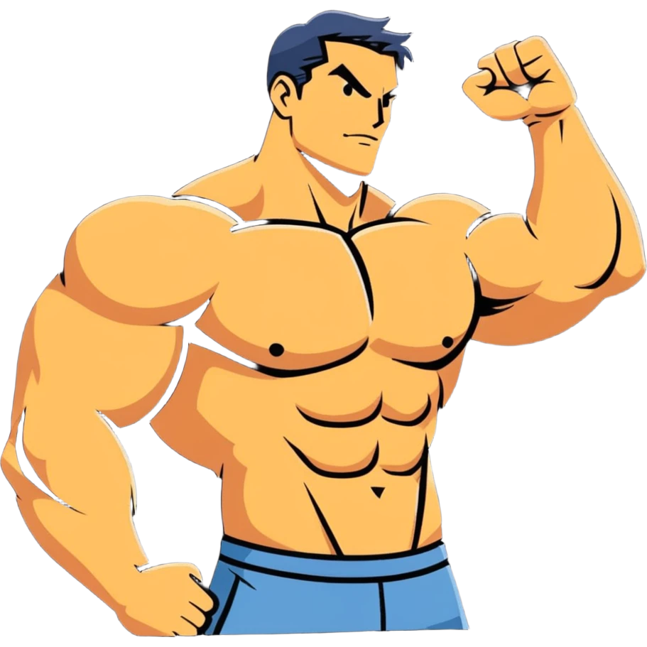 flexed arm showing muscles, cartoon style emoji