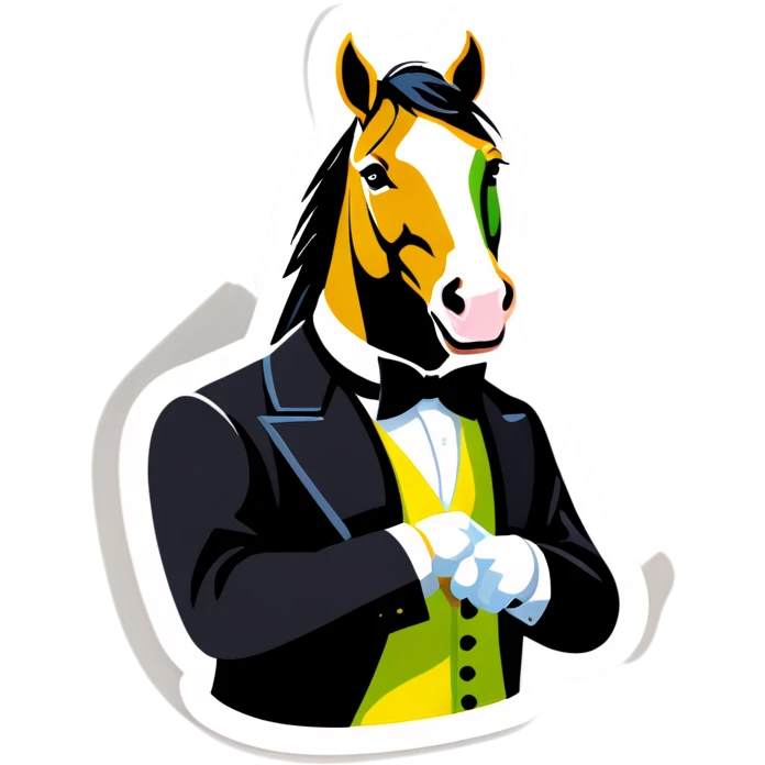Horse with tux emoji