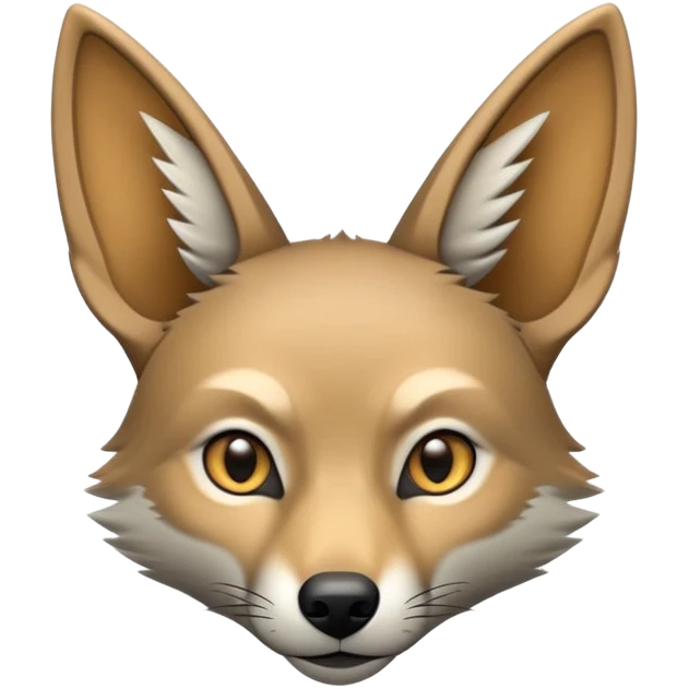 An emoji of a jackal, with a sleek, slender body and pointed ears. Its fur is a mix of tan and gray, with sharp, observant eyes. It has a cunning, alert expression, symbolizing intelligence and adaptability emoji