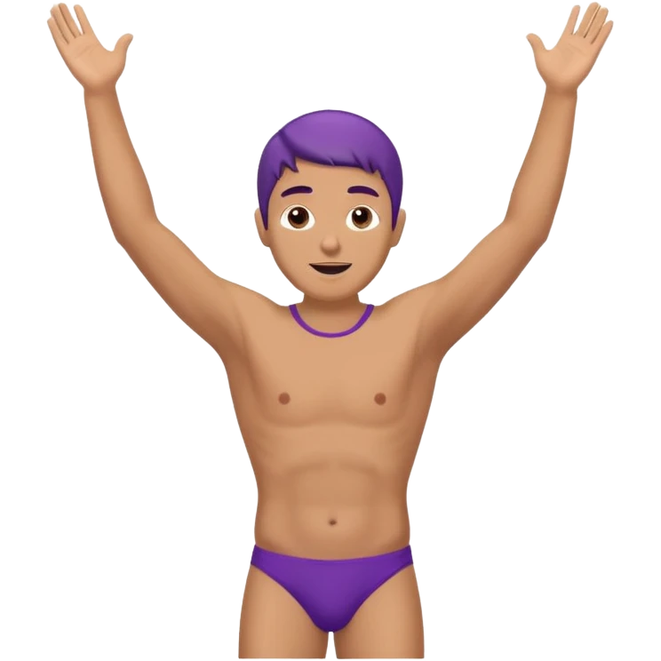 Guy emoji with hands up and out saying why with an eggplant between his legs emoji