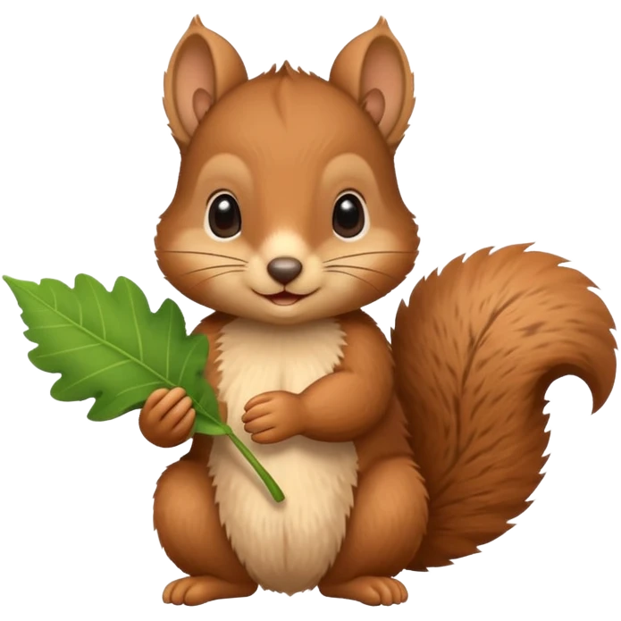 baby squirrel hold a leaf emoji