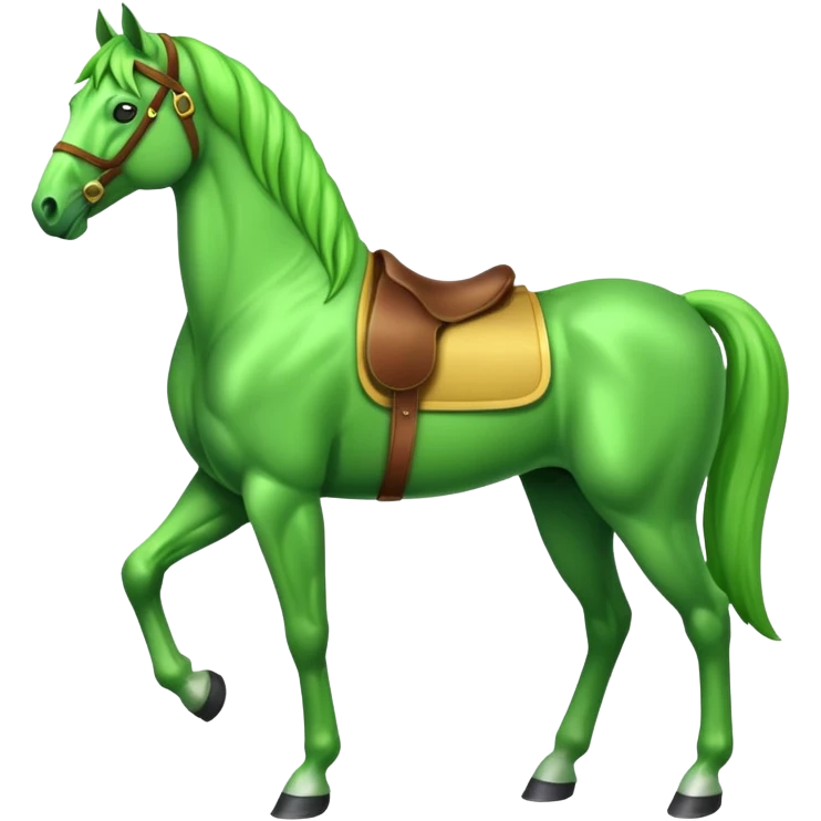 Green horse standing emoji