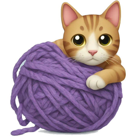 Cat stuck in yarn emoji