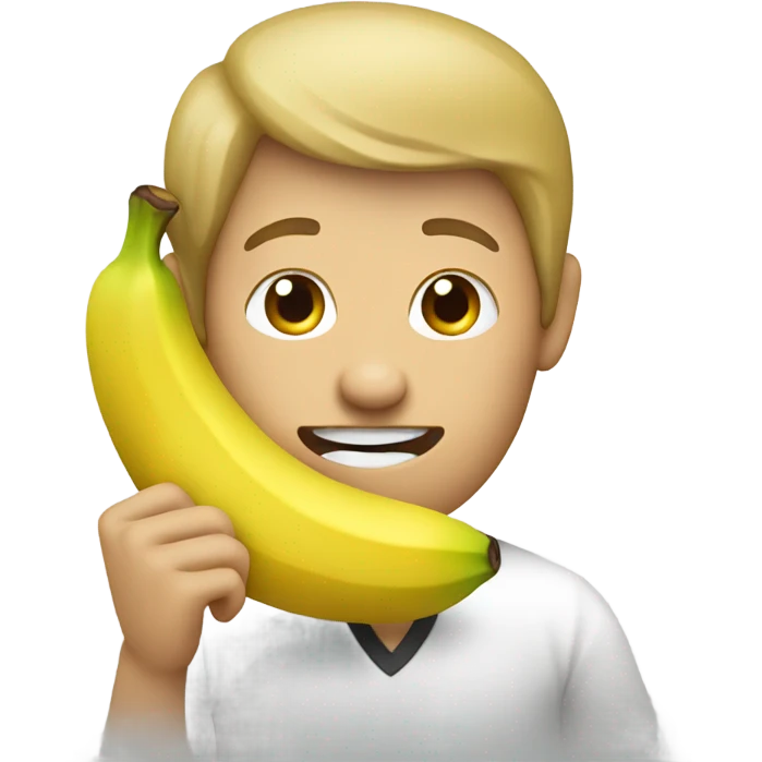 Eating big banana emoji