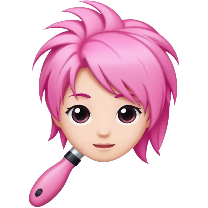 hair brush pink emoji